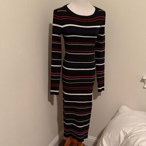 Striped Long Sleeve Sweater Dress